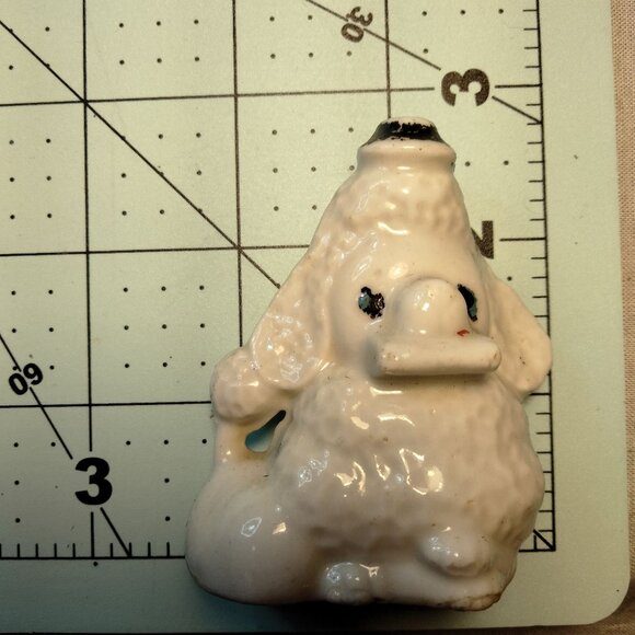 Vintage japan White Poodle Ceramic Figurine Ugly MCM - Picture 8 of 9